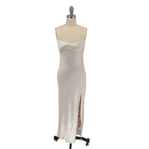 01552 NEW Petal & Pup Satin Maxi Slip Dress Cream Size 4 sexy 90s classic party